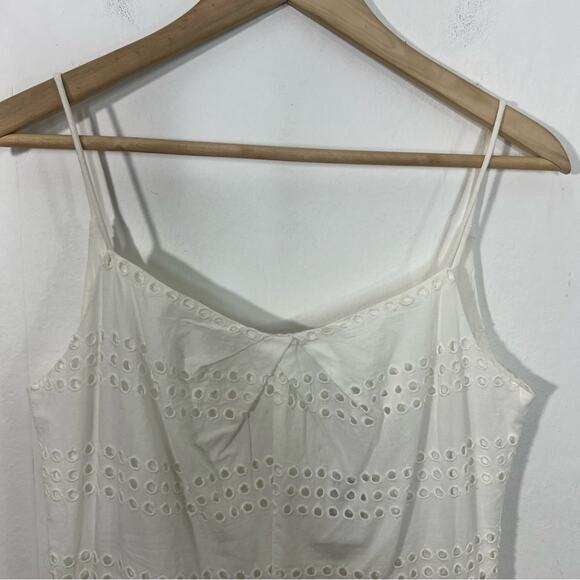 J. Crew White Eyelet Spaghetti Strap Classic Dress Size 6 NWT - Picture 3 of 12